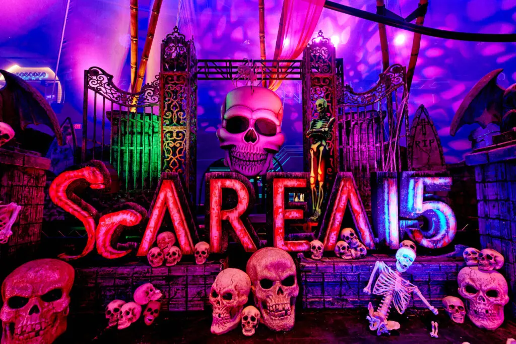 ScAREA 15 pink letters with skeletons