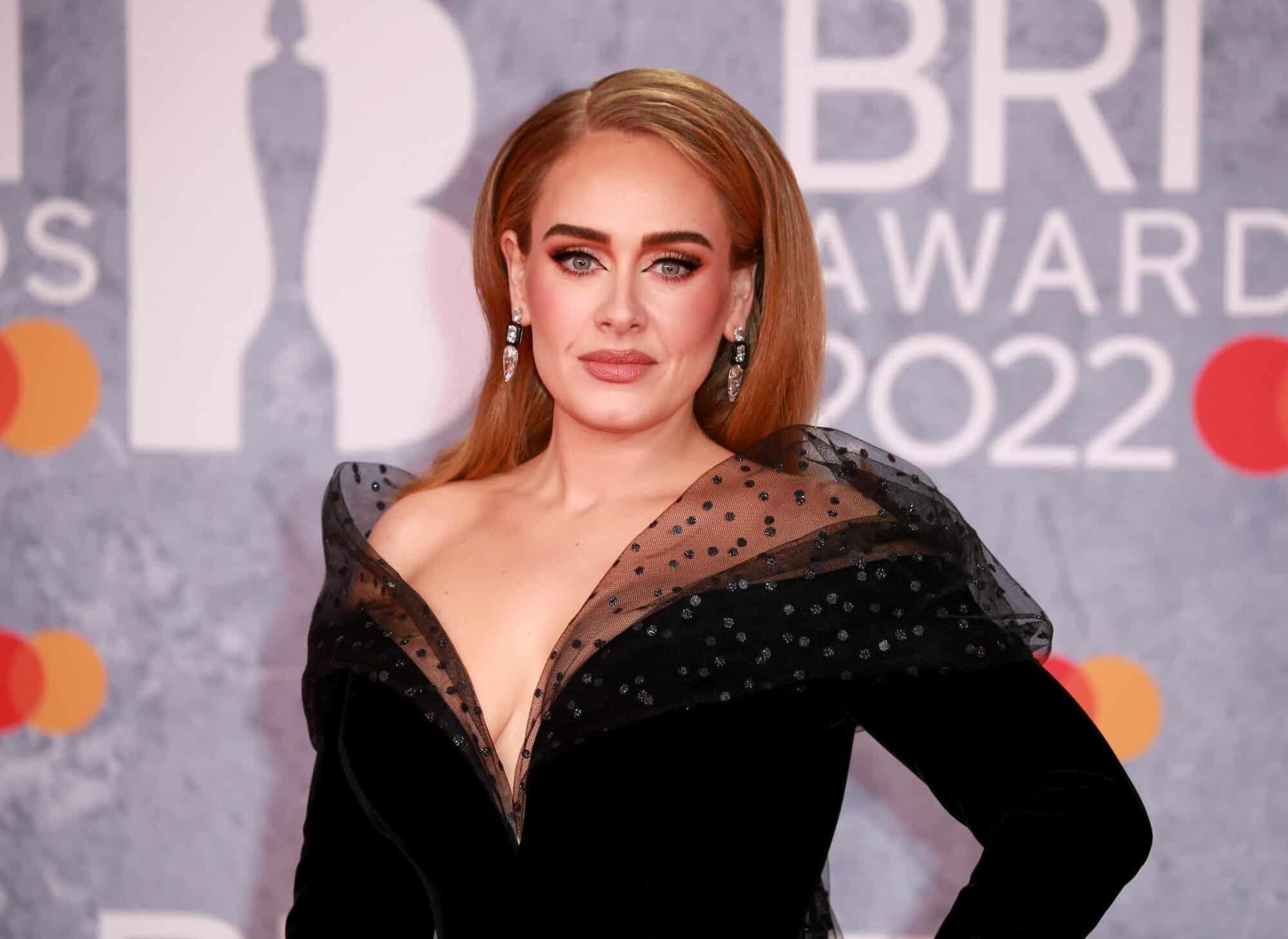 Adele on the red carpet at the BRIT Awards 2022.