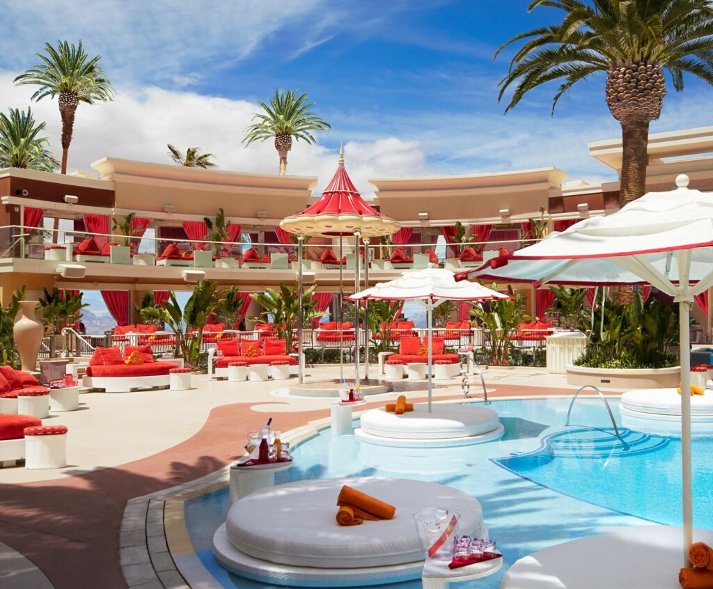 The empty Encore Beach Club available ready for bachelor parties in Vegas
