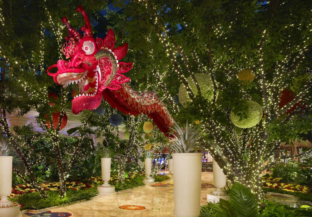 Wynn atrium with red dragon