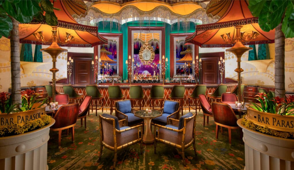 The empty cocktail lounge at Bar Parasol in the Wynn Las Vegas