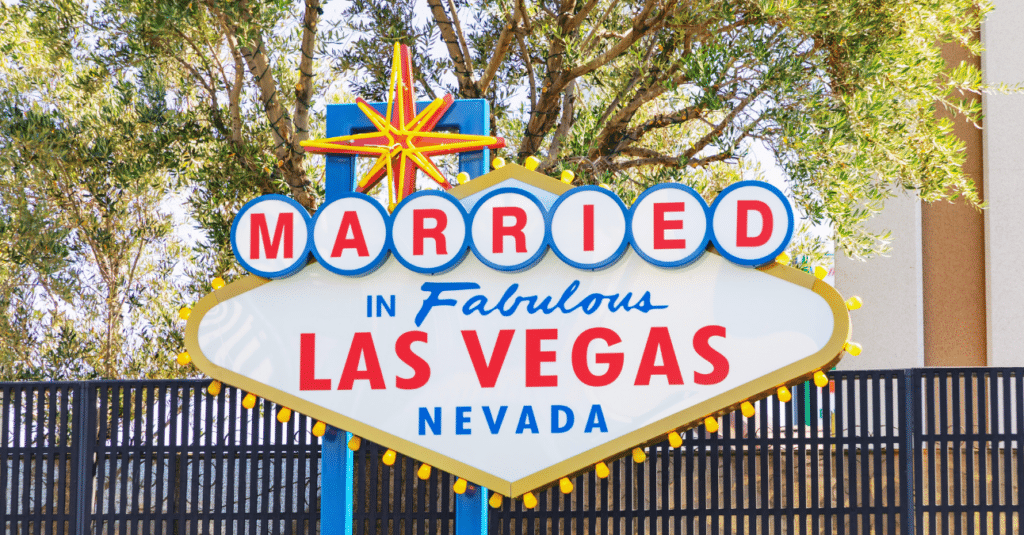 The iconic Las Vegas sign celebrating Las Vegas weddings